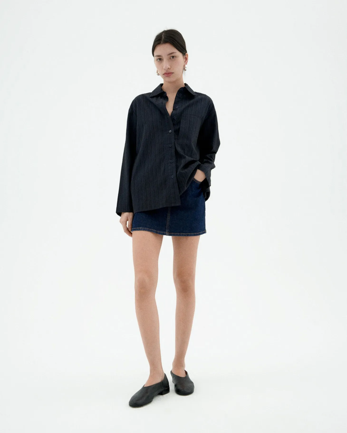 Blouse marine texturisée Marcelle