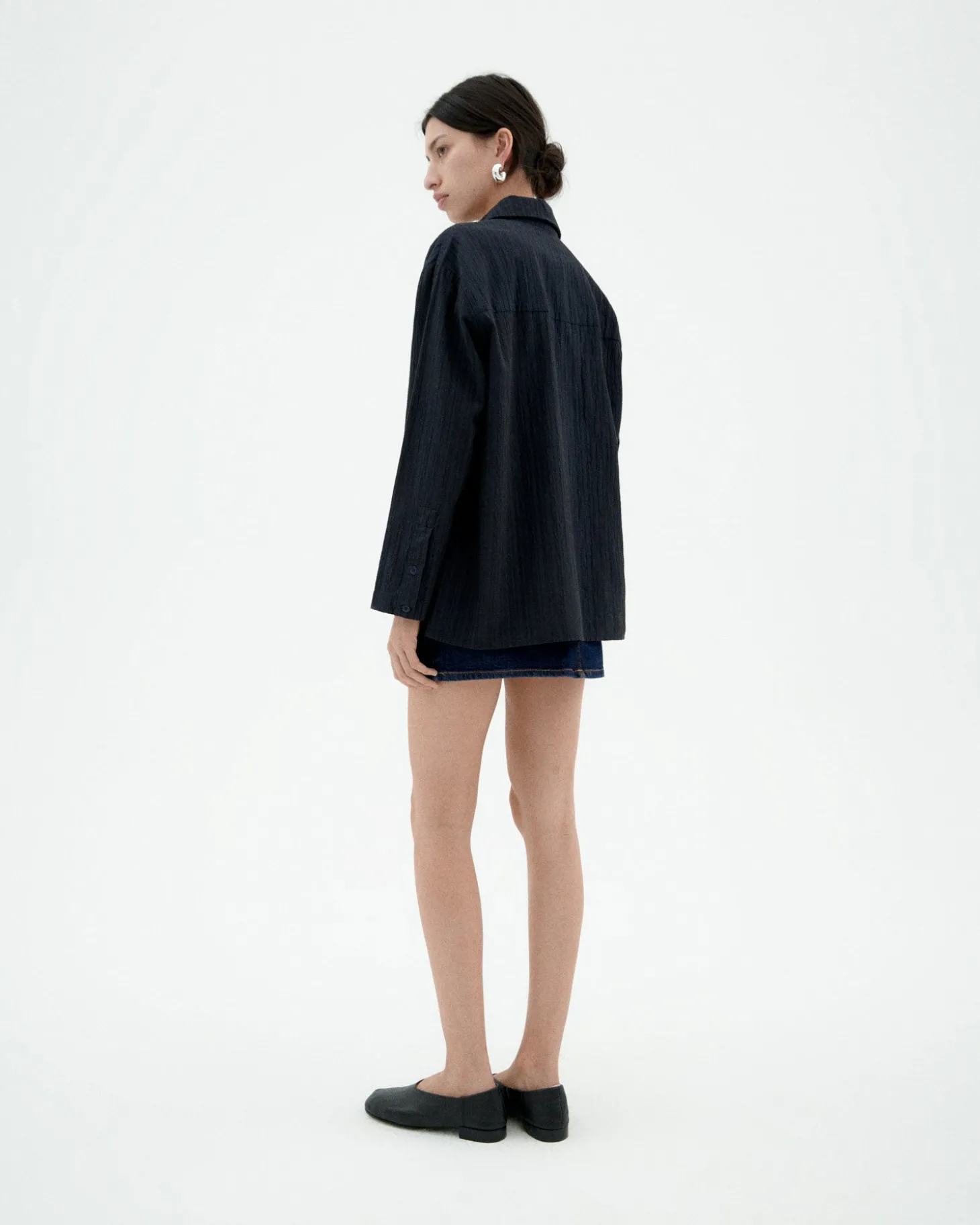 Blouse marine texturisée Marcelle