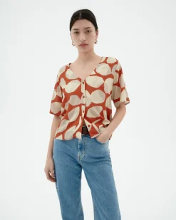 Blouse orange Ecovero leaf Libelula