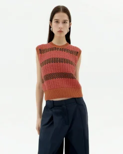 Gilet en maille à rayures Aria