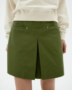 Mini jupe vert plis Mabel