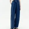 Pantalon bleu à plis décontractée Cupro Cirila