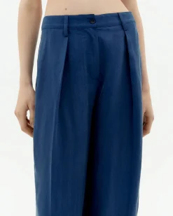 Pantalon bleu à plis décontractée Cupro Cirila