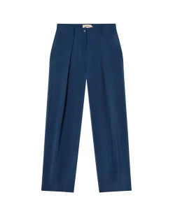 Pantalon bleu à plis décontractée Cupro Cirila