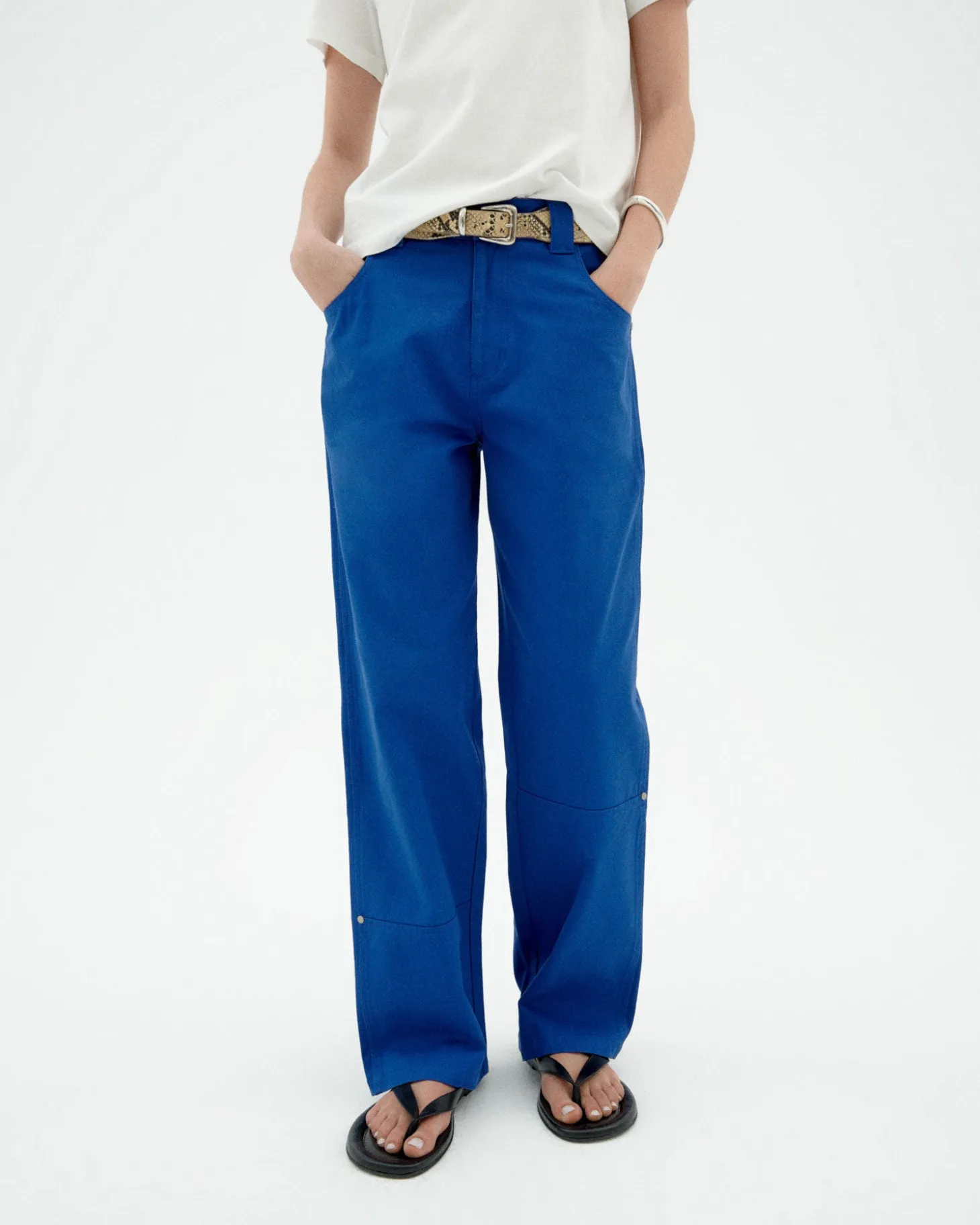 Pantalon bleu droit Perle