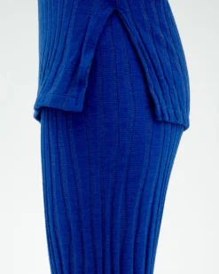 Pantalon comfy en maille bleu Ecovero Naia