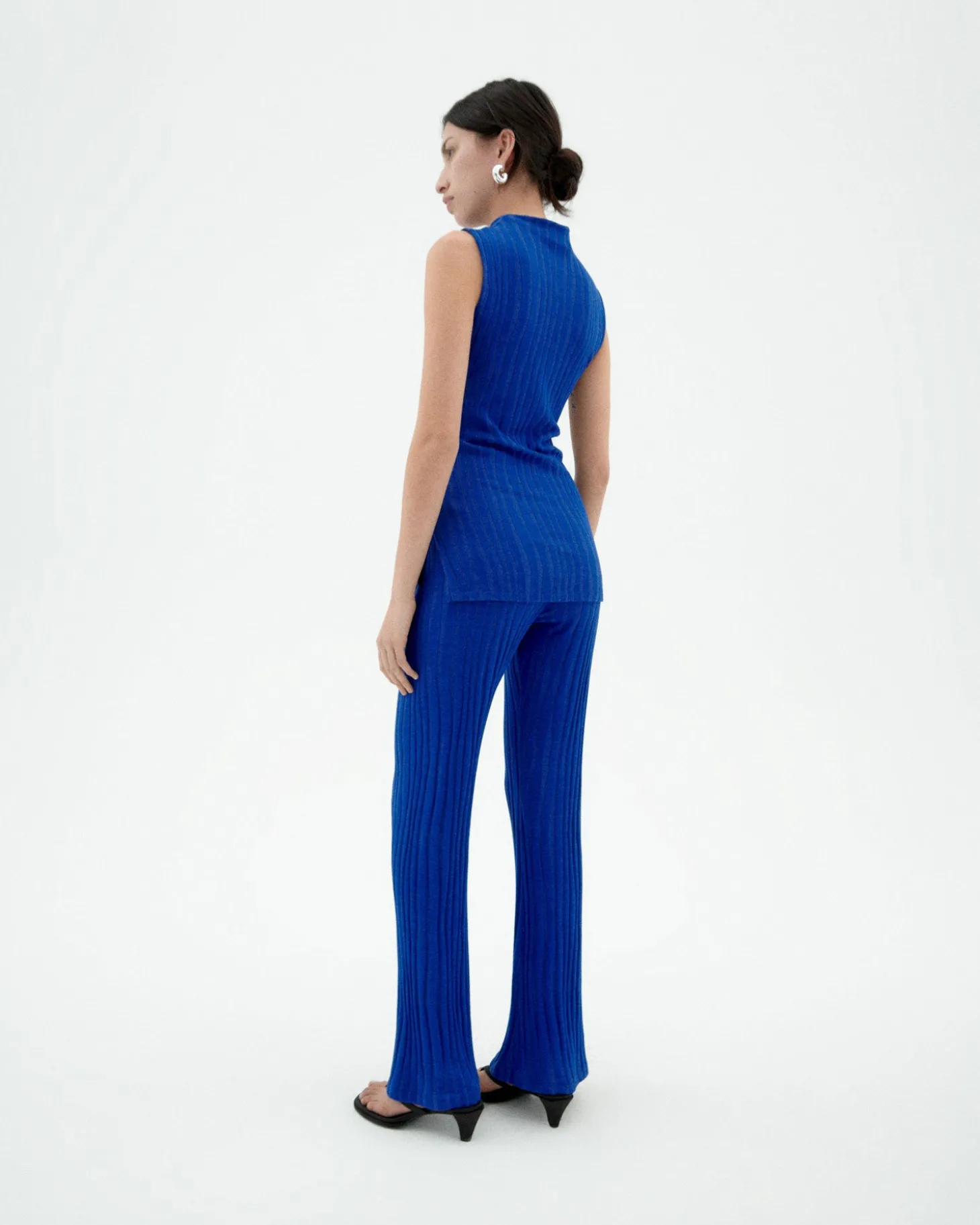 Pantalon comfy en maille bleu Ecovero Naia