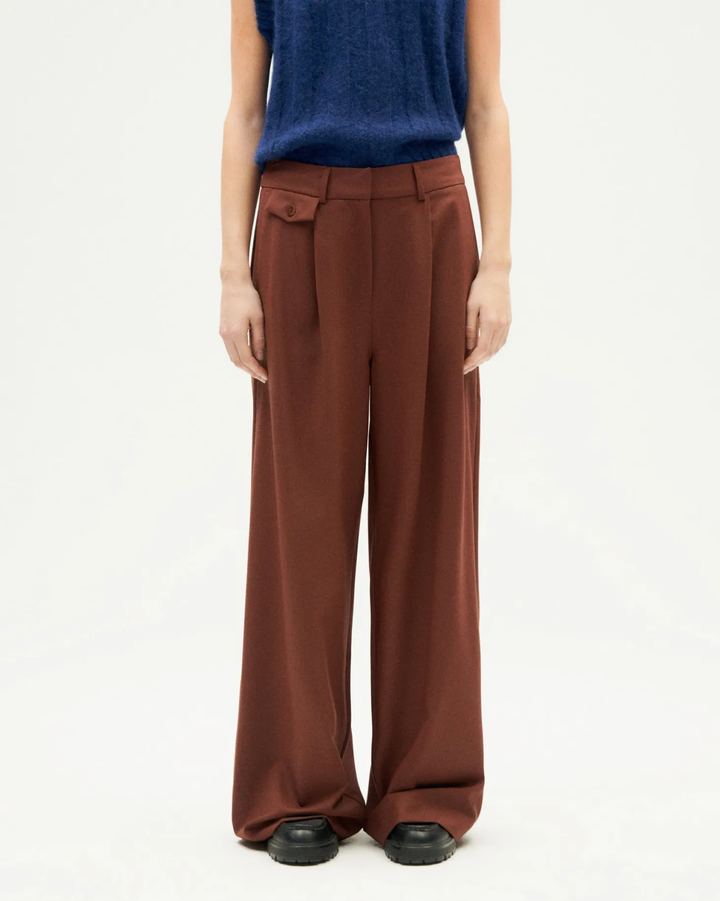 Pantalon marron wide leg low rise Pat
