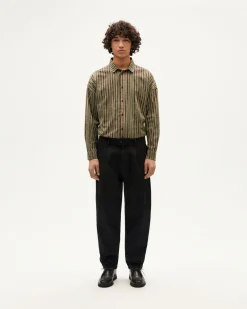 Pantalon noir à plis décontractée Wotan