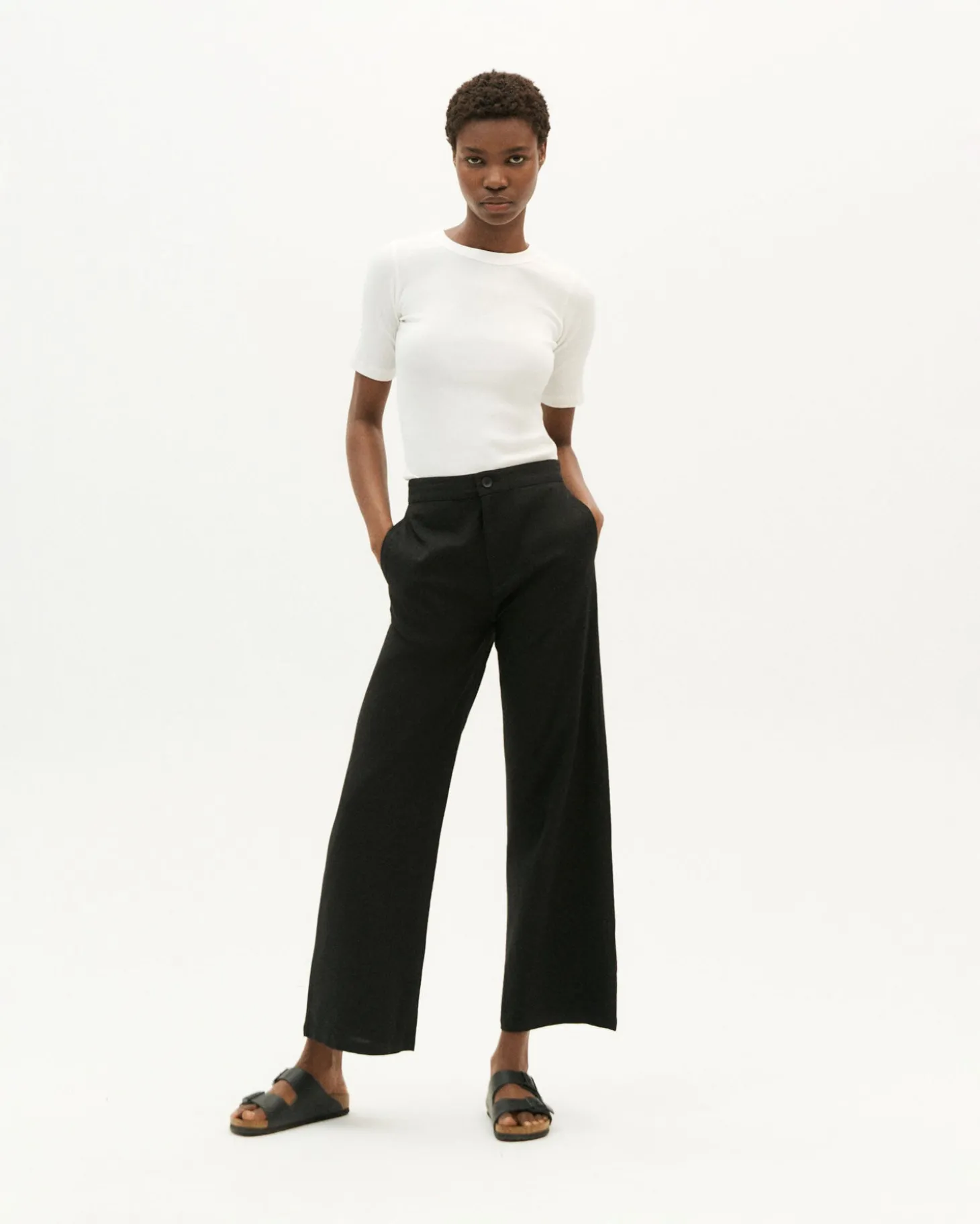 Pantalon noir taille haute Karina