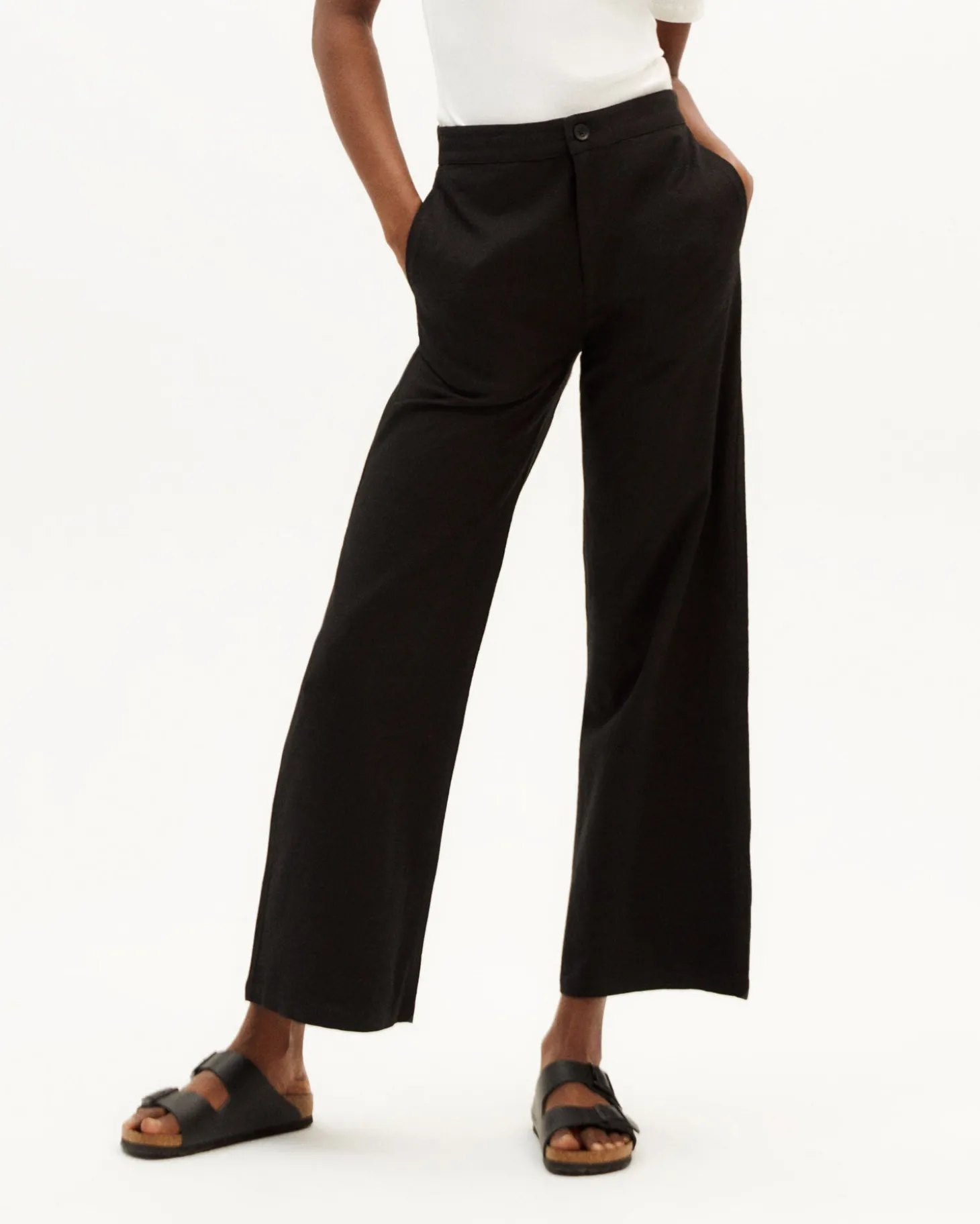 Pantalon noir taille haute Karina