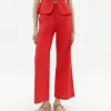 Pantalon rouge taille haute Karina