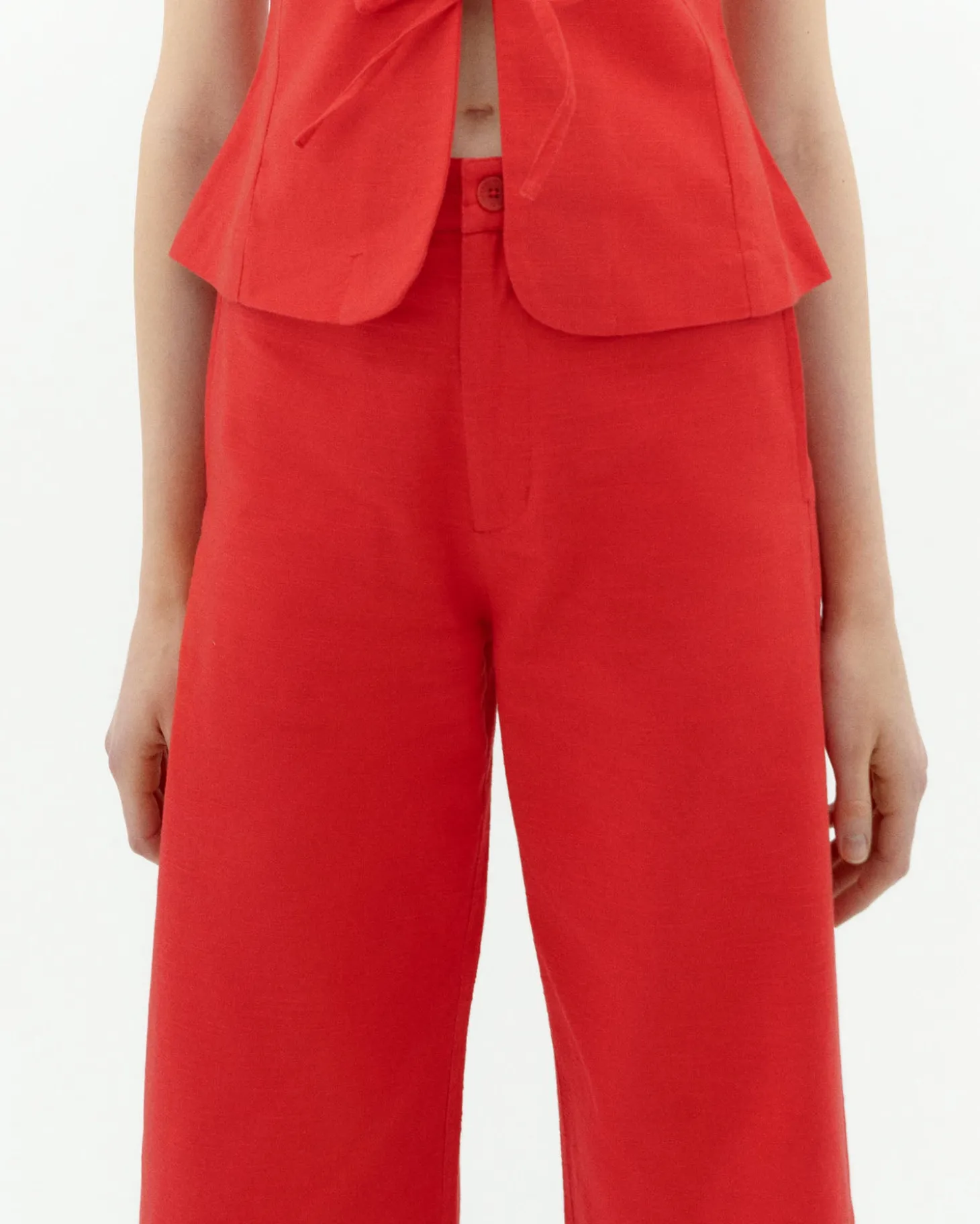 Pantalon rouge taille haute Karina