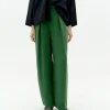 Pantalon vert à plis décontractée Cupro Cirila