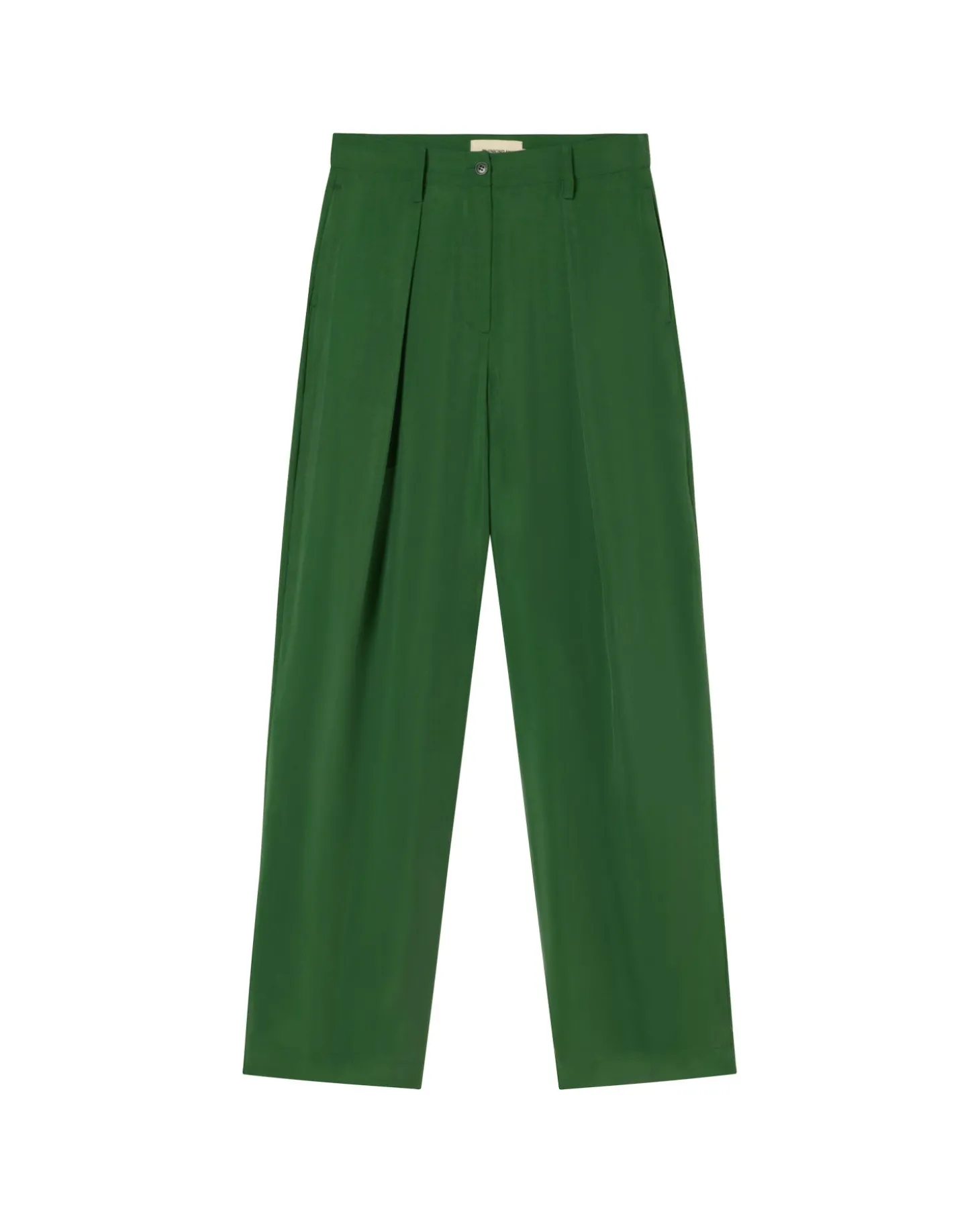 Pantalon vert à plis décontractée Cupro Cirila