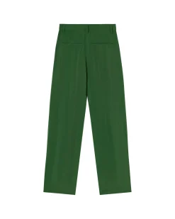 Pantalon vert à plis décontractée Cupro Cirila