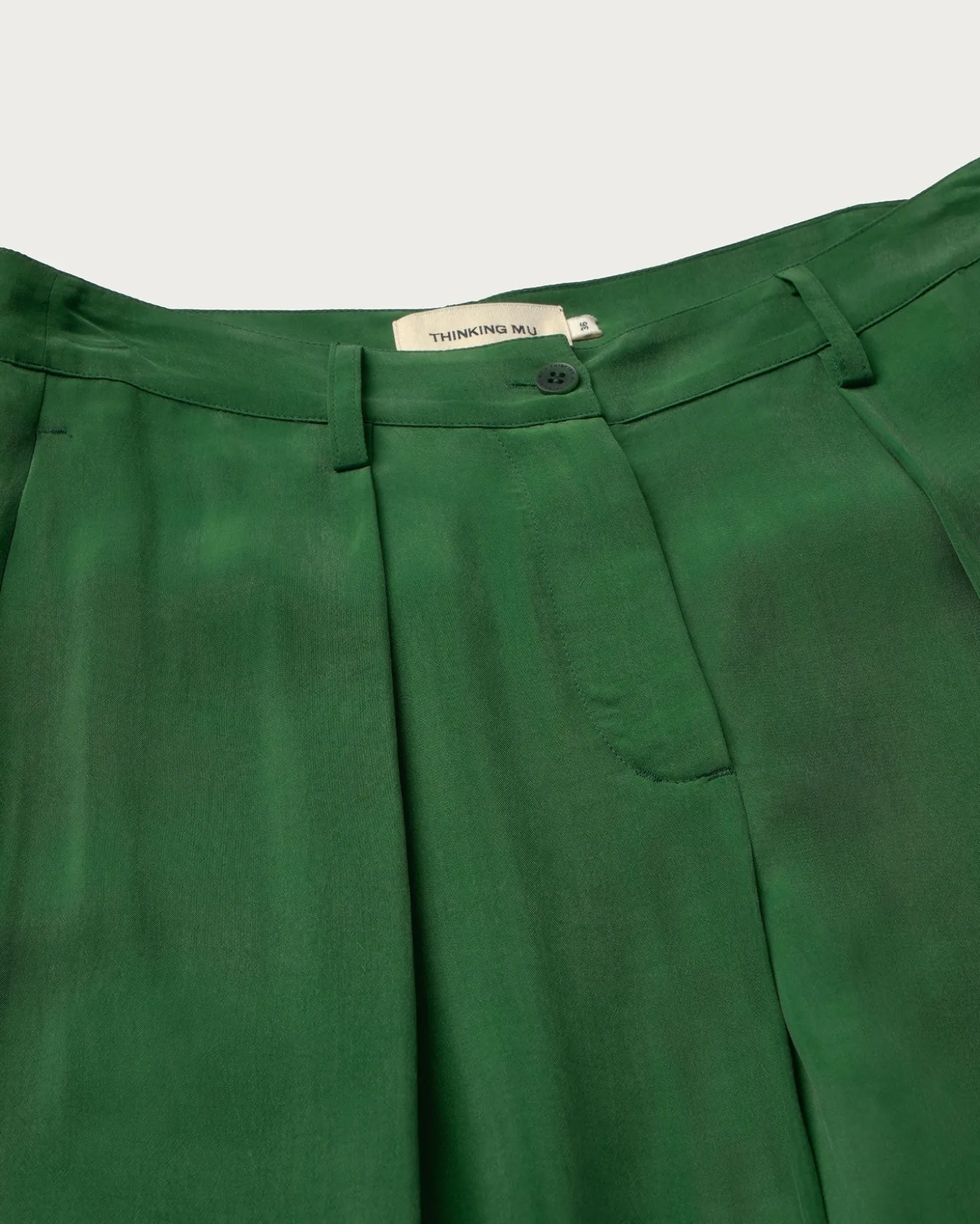 Pantalon vert à plis décontractée Cupro Cirila