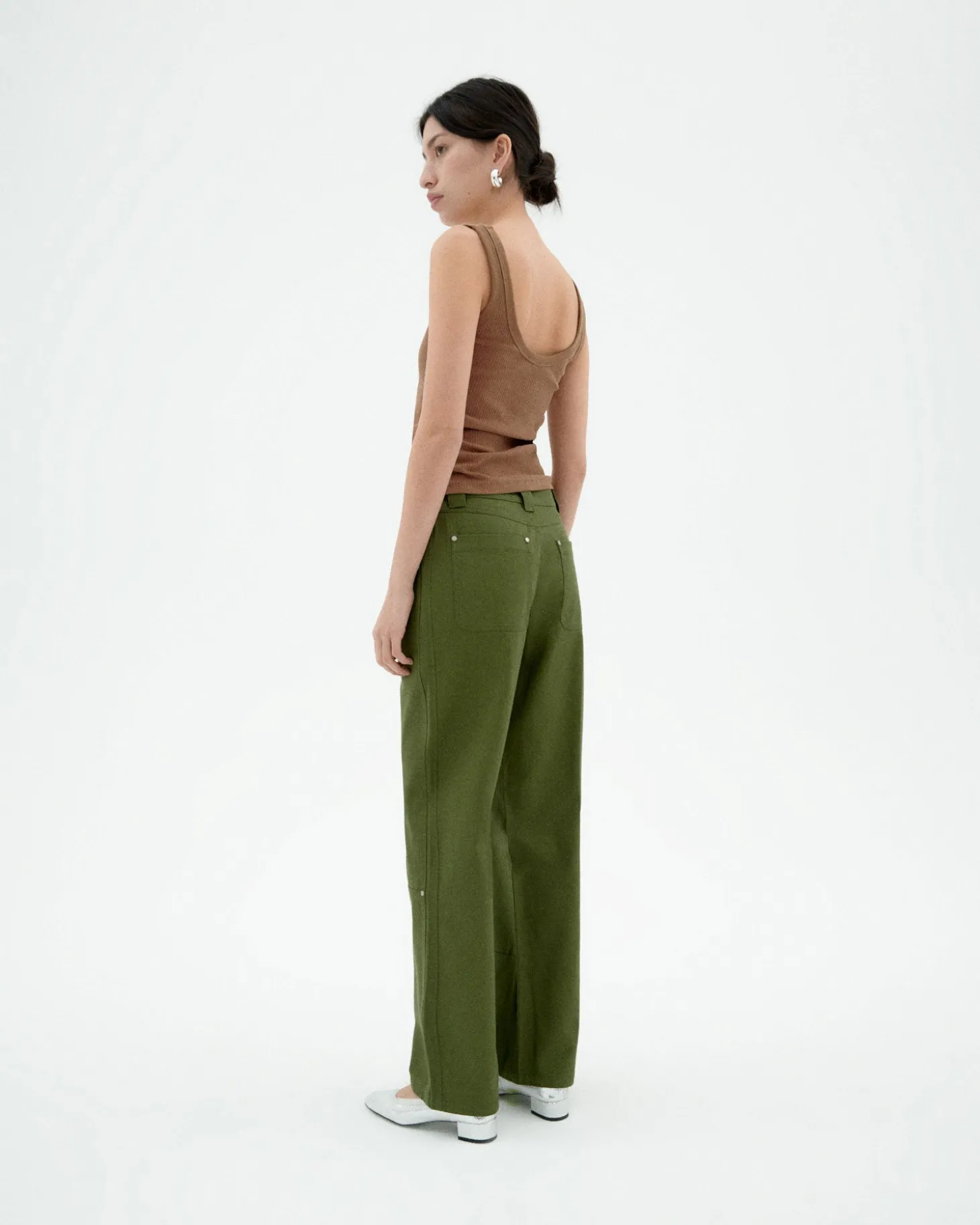Pantalon vert droit Perle