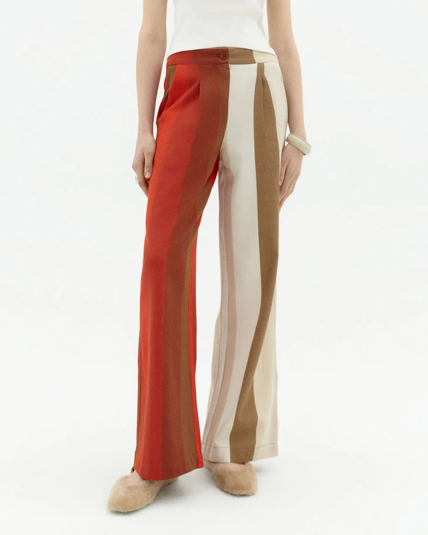 Pantalon wide leg à rayures sandfire Manolita