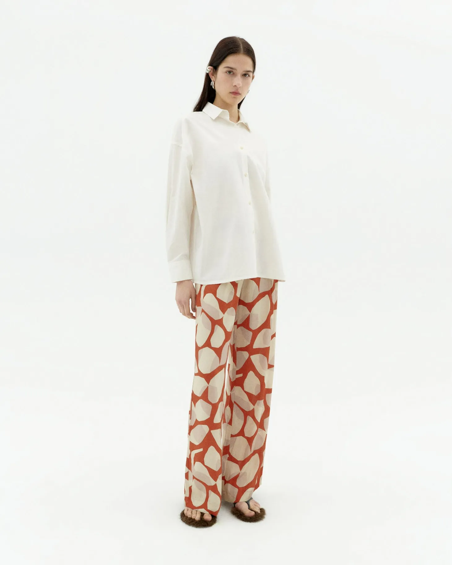 Pantalon wide leg estampé Ecovero leaf Manolita