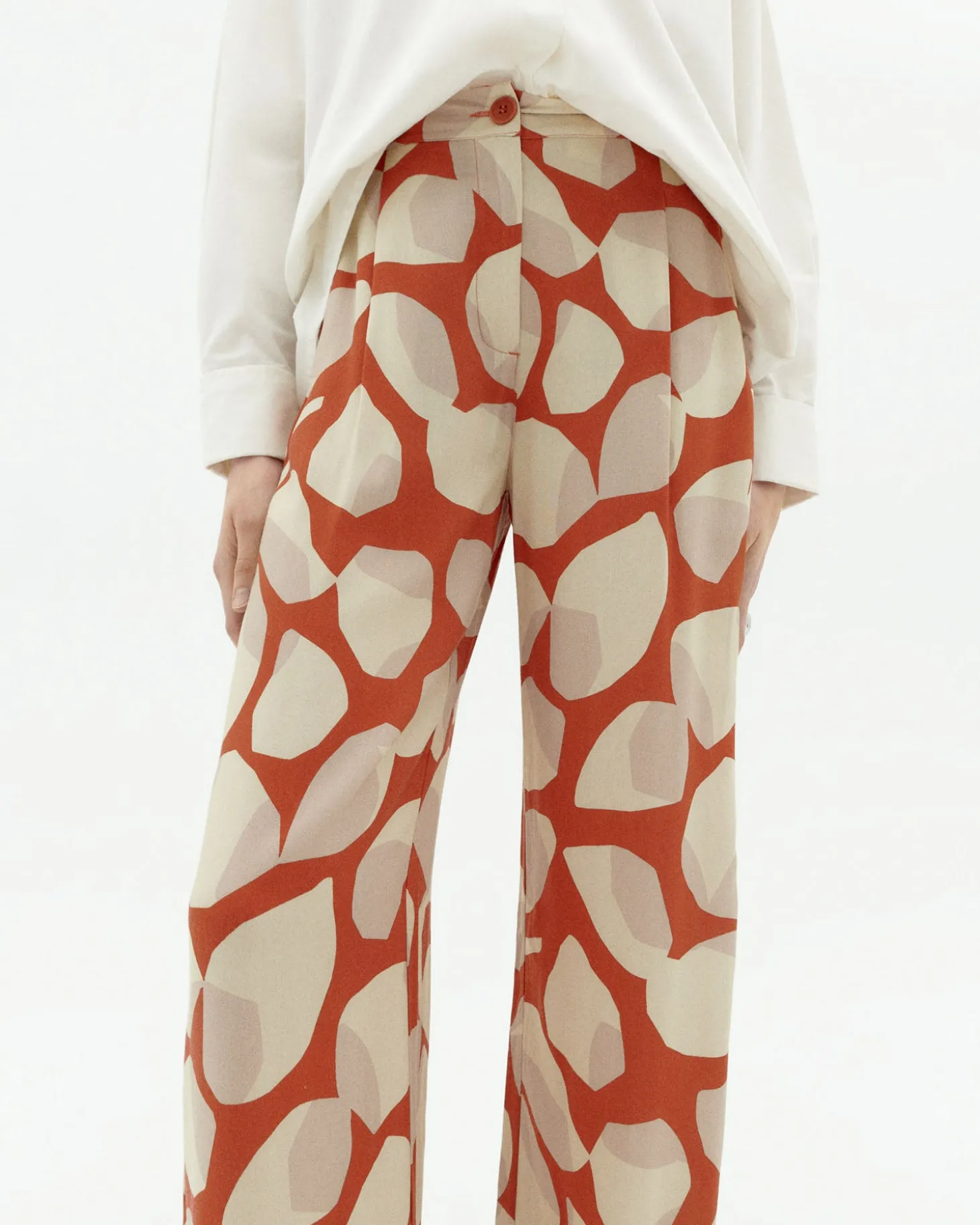 Pantalon wide leg estampé Ecovero leaf Manolita