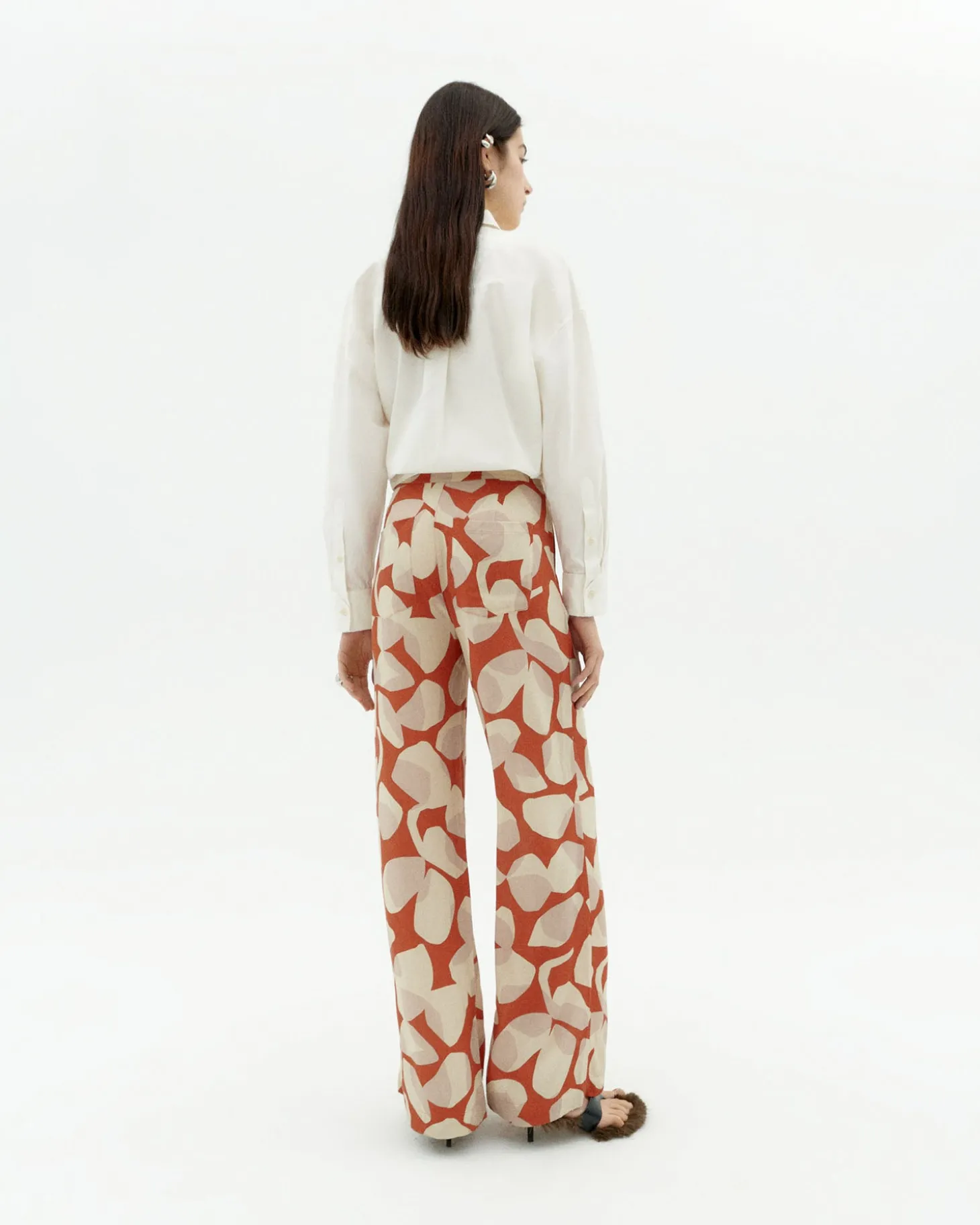 Pantalon wide leg estampé Ecovero leaf Manolita