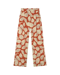 Pantalon wide leg estampé Ecovero leaf Manolita