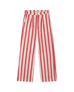 Pantalon wide leg seersucker à rayures Manolita