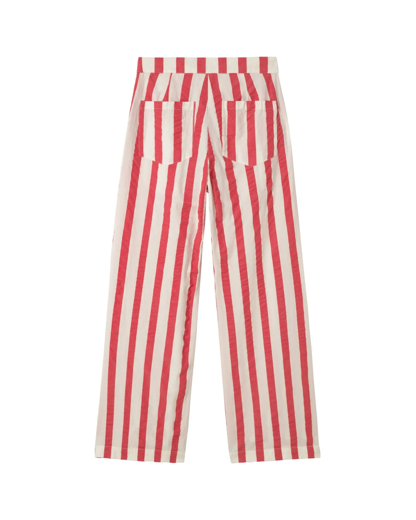 Pantalon wide leg seersucker à rayures Manolita