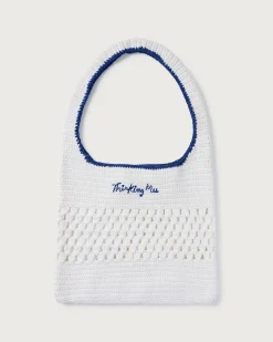 Sac blanc crocheté à la main