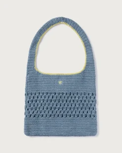 Sac bleu crocheté à la main