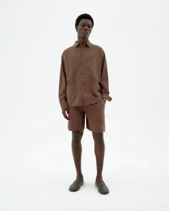 Short marron à rayures Henry