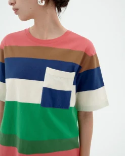 T-shirt multicolore à rayures Lucia