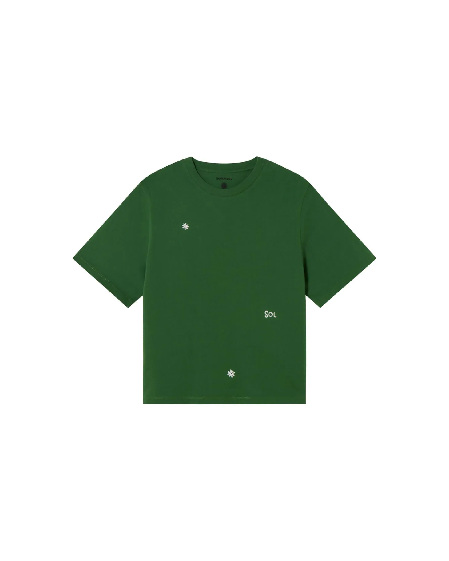 T-shirt vert brodé à la main Lucia