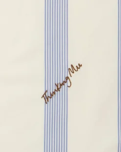 Bandana brodée à la main à rayures bleues Claude