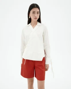 Blouse blanche croisée Lenie