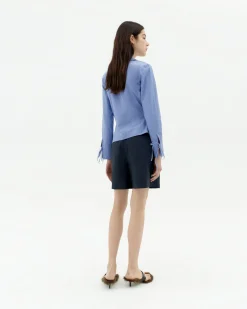 Blouse bleue croisé Lenie