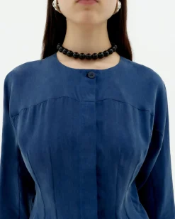Blouse bleue Cupro Briana