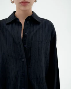 Blouse marine texturisée Marcelle