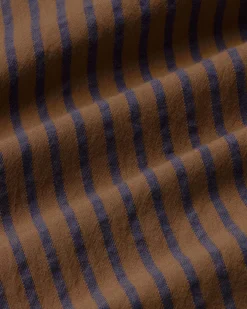 Blouse marron à rayures croisée Lenie