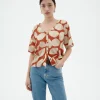 Blouse orange Ecovero leaf Libelula