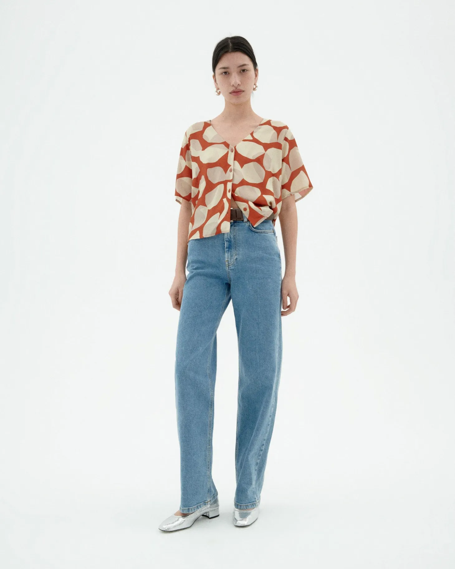 Blouse orange Ecovero leaf Libelula