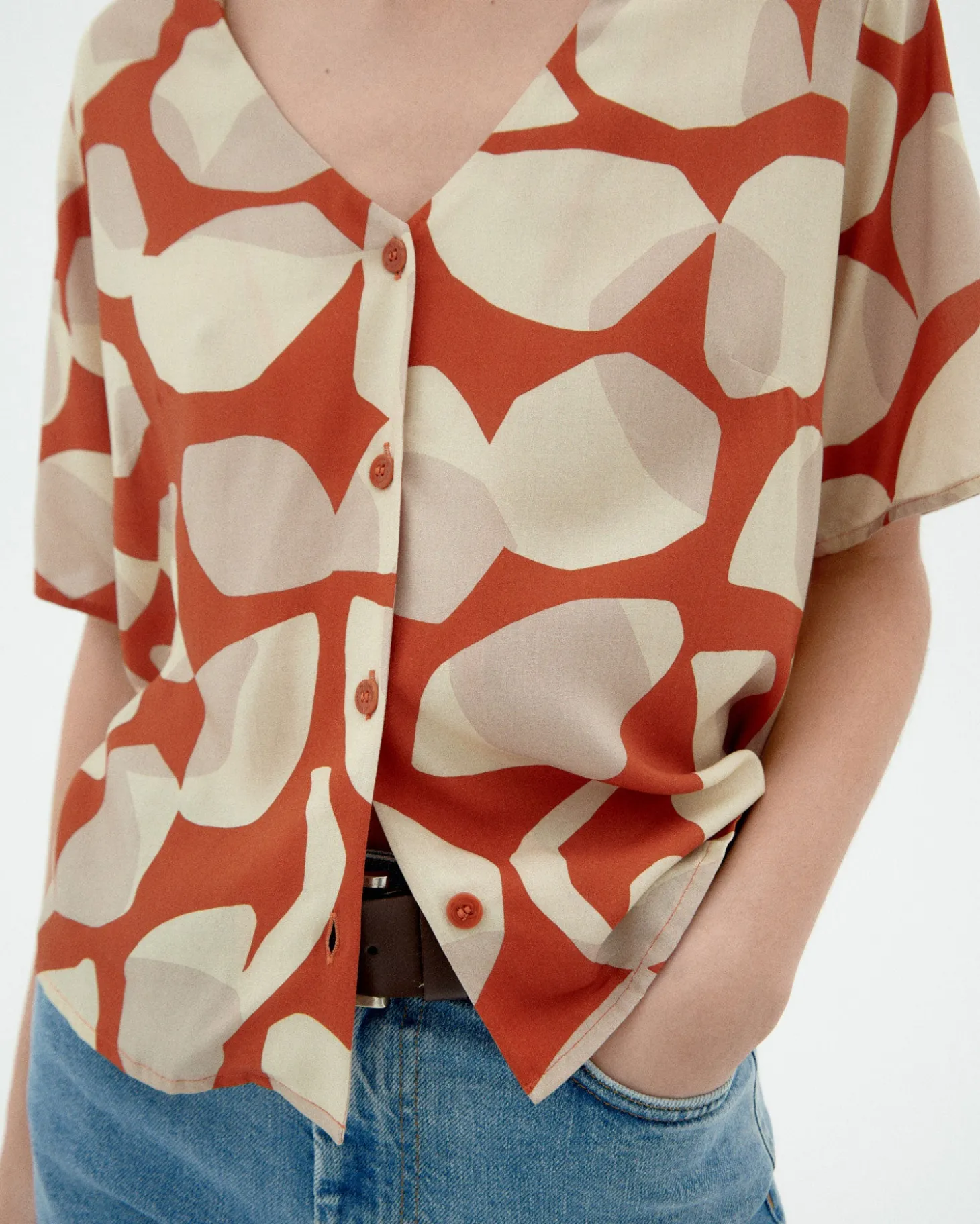 Blouse orange Ecovero leaf Libelula