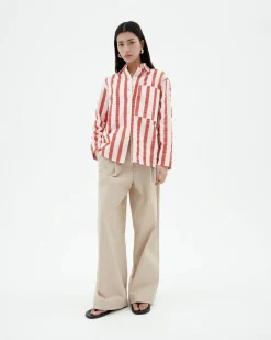 Blouse seersucker à rayures Marcelle