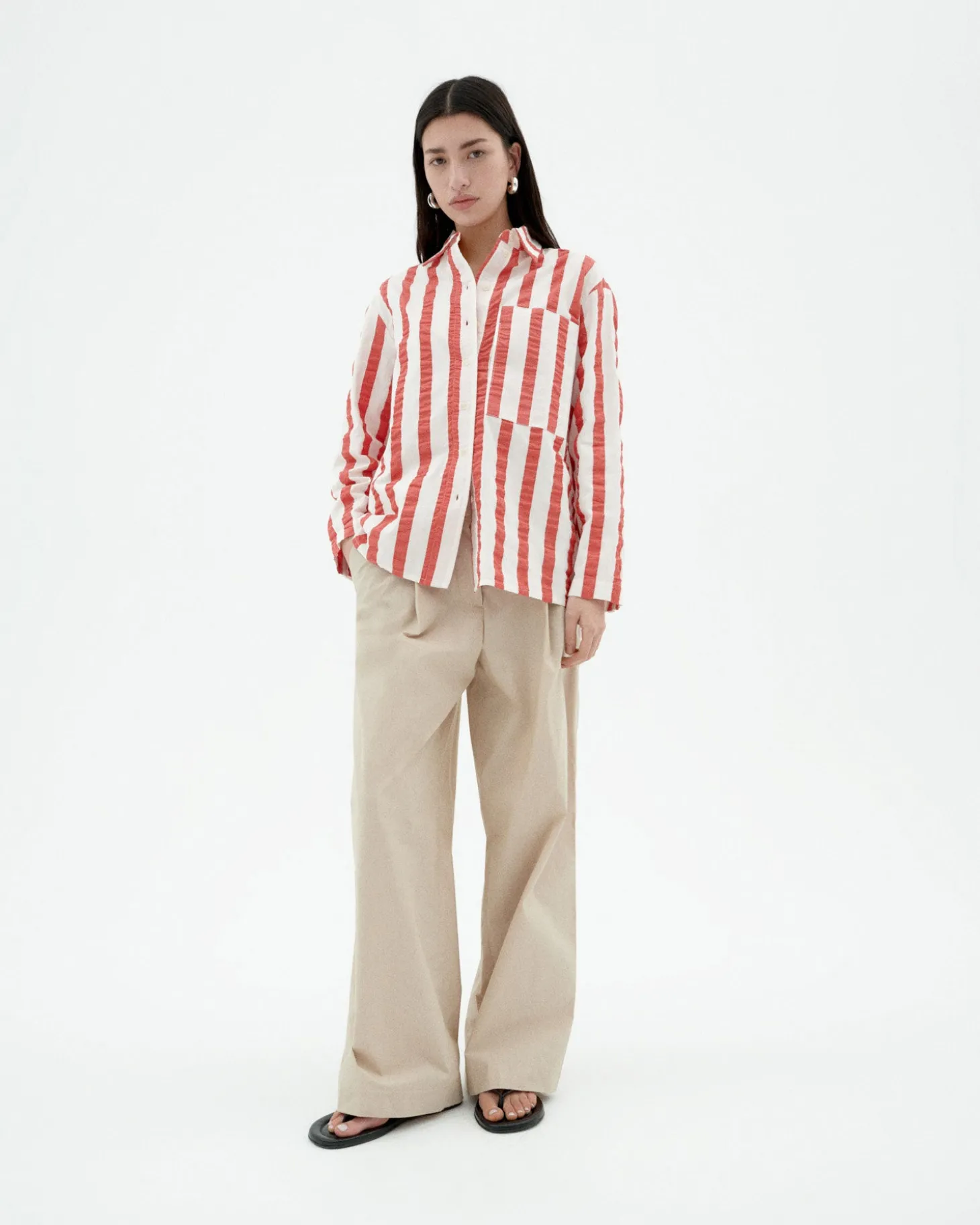 Blouse seersucker à rayures Marcelle
