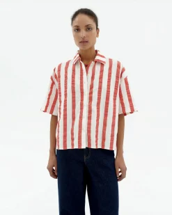 Blouse seersucker à rayures Anna