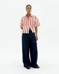 Blouse seersucker à rayures Anna