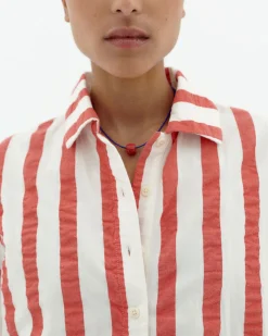 Blouse seersucker à rayures Anna