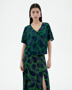 Blouse verte Ecovero leaf Libelula