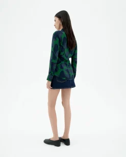 Blouse verte Ecovero leaf Katha